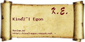 Kinál Egon névjegykártya